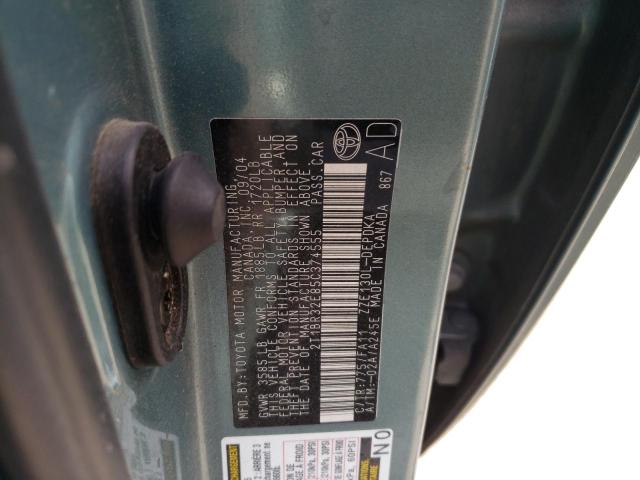 Photo 10 from auction – 2005 TOYOTA COROLLA CE with VIN 2T1BR32E85C374555