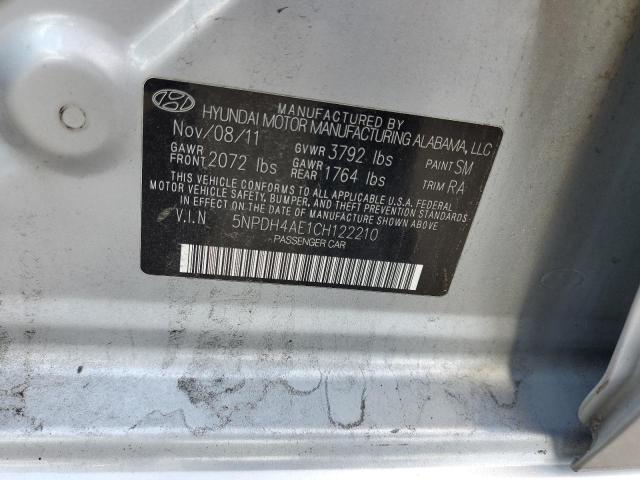 Photo 10 from auction – 2012 HYUNDAI ELANTRA GL with VIN 5NPDH4AE1CH122210