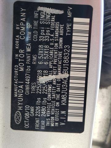 Photo 10 from auction – 2011 HYUNDAI TUCSON GLS with VIN KM8JU3AC4BU188323