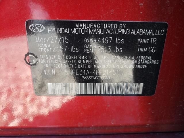 Photo 10 from auction – 2015 HYUNDAI SONATA SPO with VIN 5NPE34AF4FH214511