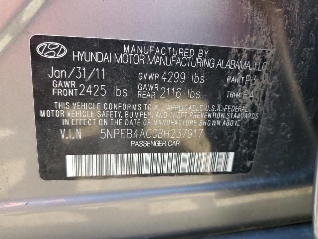 Photo 10 from auction – 2011 HYUNDAI SONATA GLS with VIN 5NPEB4AC0BH237917