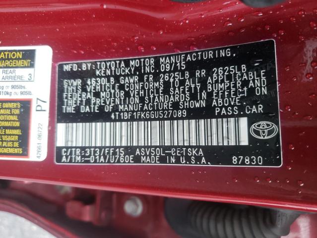 Photo 10 from auction – 2016 TOYOTA CAMRY LE with VIN 4T1BF1FK6GU527089
