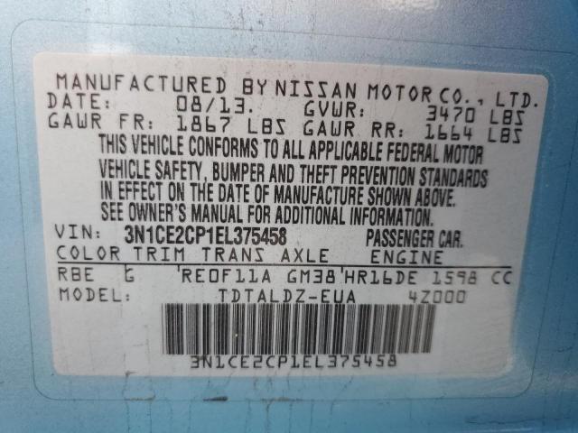 Photo 10 from auction – 2014 NISSAN VERSA NOTE with VIN 3N1CE2CP1EL375458