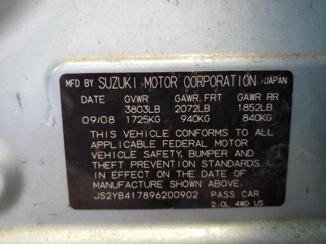 Photo 10 from auction – 2009 SUZUKI SX4 TOURIN with VIN JS2YB417896200902