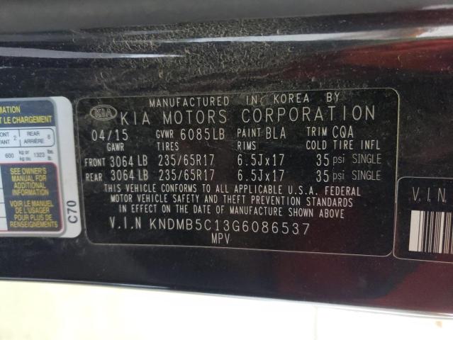 Photo 10 from auction – 2016 KIA SEDONA LX with VIN KNDMB5C13G6086537