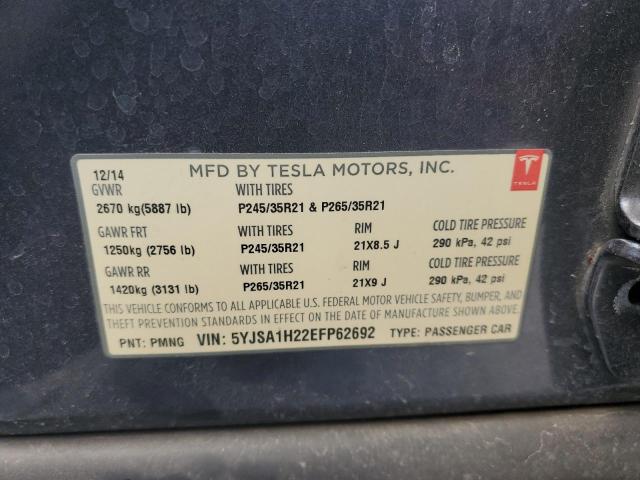 Photo 10 from auction – 2014 TESLA MODEL S with VIN 5YJSA1H22EFP62692