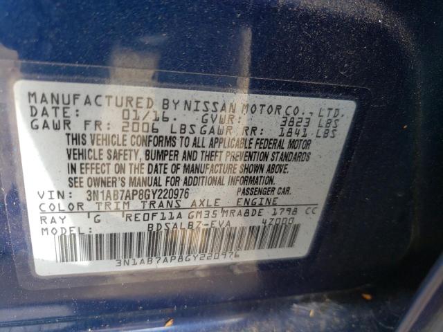 Photo 10 from auction – 2016 NISSAN SENTRA S with VIN 3N1AB7AP8GY220976