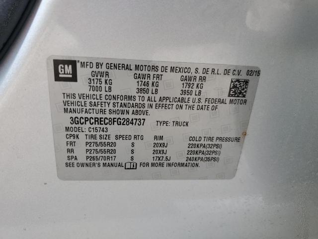 Photo 10 from auction – 2015 CHEVROLET SILVERADO with VIN 3GCPCREC8FG284737