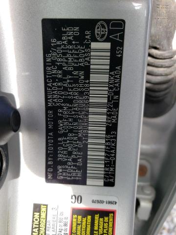 Photo 10 from auction – 2016 TOYOTA COROLLA L with VIN 2T1BURHE7GC693084