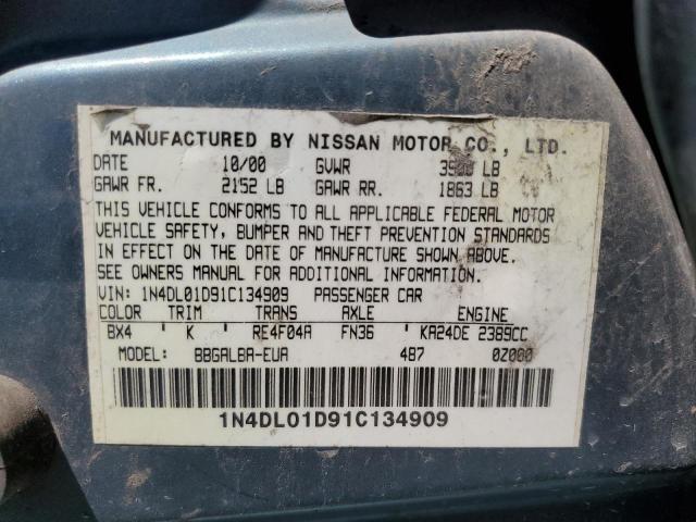 Photo 10 from auction – 2001 NISSAN ALTIMA XE with VIN 1N4DL01D91C134909