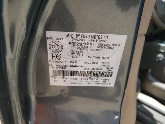 Photo 10 from auction – 2010 FORD ESCAPE XLT with VIN 1FMCU0D78AKA29014