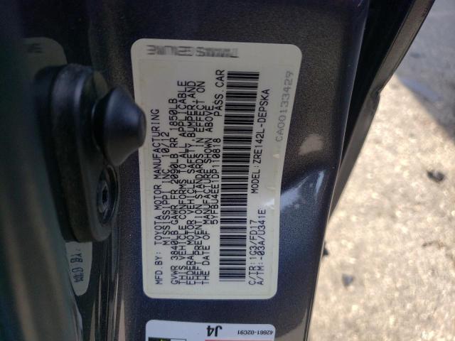 Photo 10 from auction – 2013 TOYOTA COROLLA BA with VIN 5YFBU4EE1DP110818