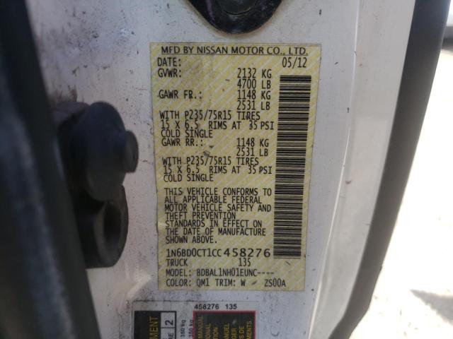 Photo 10 from auction – 2012 NISSAN FRONTIER S with VIN 1N6BD0CT1CC458276