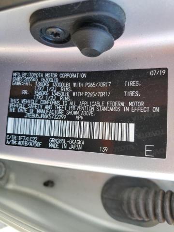 Photo 10 from auction – 2019 TOYOTA 4RUNNER SR with VIN JTEBU5JR6K5732299