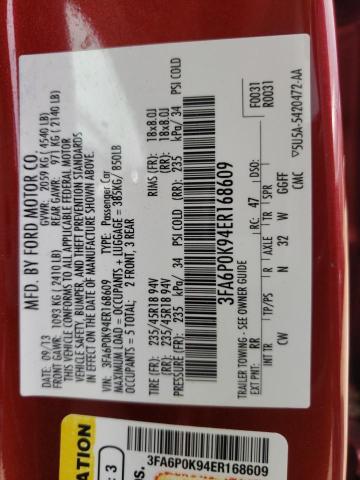 Photo 10 from auction – 2014 FORD FUSION TIT with VIN 3FA6P0K94ER168609