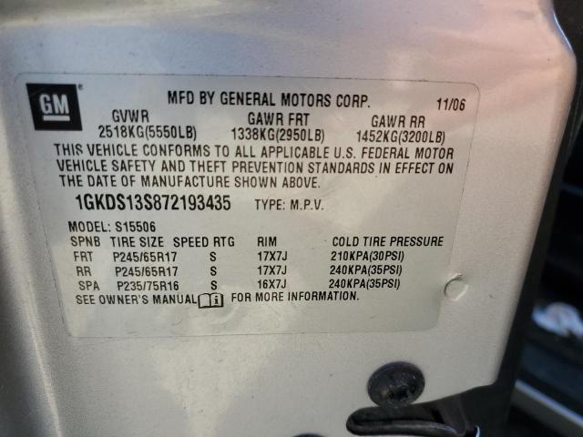 Photo 10 from auction – 2007 GMC ENVOY with VIN 1GKDS13S872193435