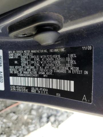 Photo 10 from auction – 2010 TOYOTA SIENNA CE with VIN 5TDKK4CC8AS334081