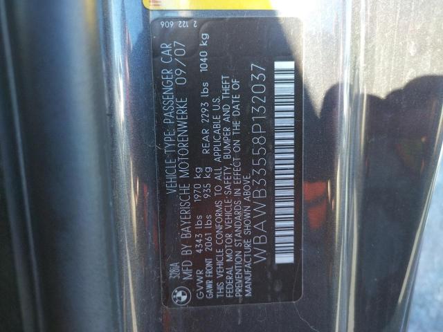 Photo 10 from auction – 2008 BMW 328 I with VIN WBAWB33558P132037