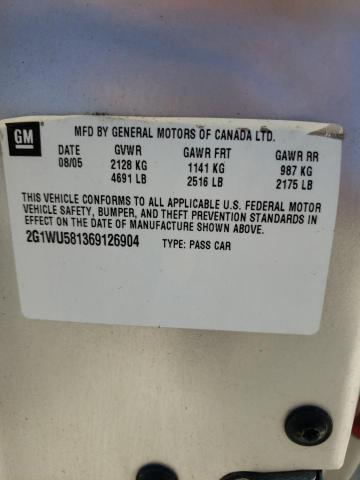Photo 10 from auction – 2006 CHEVROLET IMPALA LTZ with VIN 2G1WU581369126904