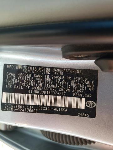Photo 10 from auction – 2011 TOYOTA AVALON BAS with VIN 4T1BK3DB1BU374737