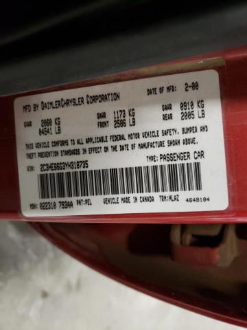 Photo 10 from auction – 2000 CHRYSLER 300M with VIN 2C3HE66G3YH318735