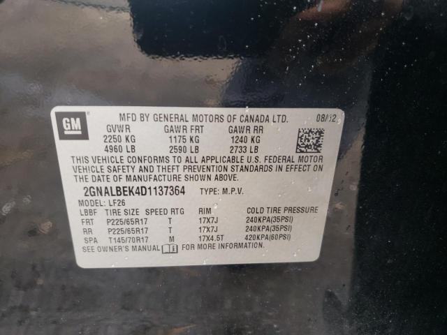 Photo 10 from auction – 2013 CHEVROLET EQUINOX LS with VIN 2GNALBEK4D1137364