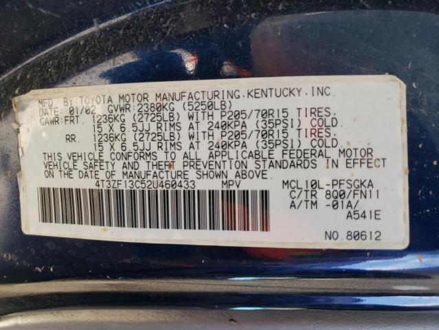 Photo 10 from auction – 2002 TOYOTA SIENNA LE with VIN 4T3ZF13C52U460433