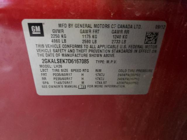 Photo 10 from auction – 2013 GMC TERRAIN SL with VIN 2GKALSEK7D6167085