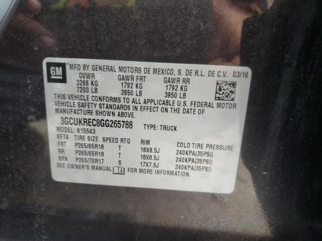 Photo 10 from auction – 2016 CHEVROLET SILVERADO with VIN 3GCUKREC8GG265788