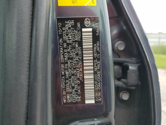 Photo 10 from auction – 2011 TOYOTA YARIS with VIN JTDBT4K33B1403899