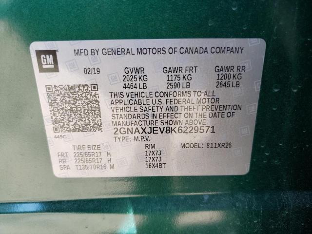 Photo 10 from auction – 2019 CHEVROLET EQUINOX LT with VIN 2GNAXJEV8K6229571