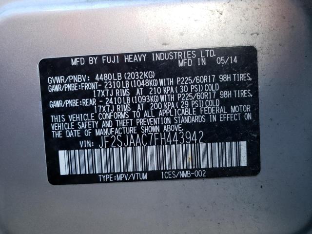 Photo 10 from auction – 2015 SUBARU FORESTER 2 with VIN JF2SJAAC7FH443942