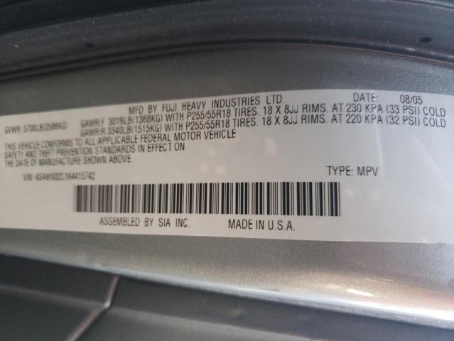 Photo 10 from auction – 2006 SUBARU B9 TRIBECA with VIN 4S4WX82C164415742
