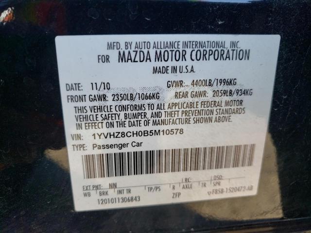 Photo 10 from auction – 2011 MAZDA 6 I with VIN 1YVHZ8CH0B5M10578
