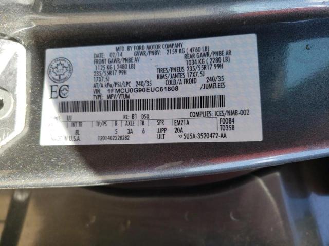 Photo 10 from auction – 2014 FORD ESCAPE SE with VIN 1FMCU0G90EUC61808