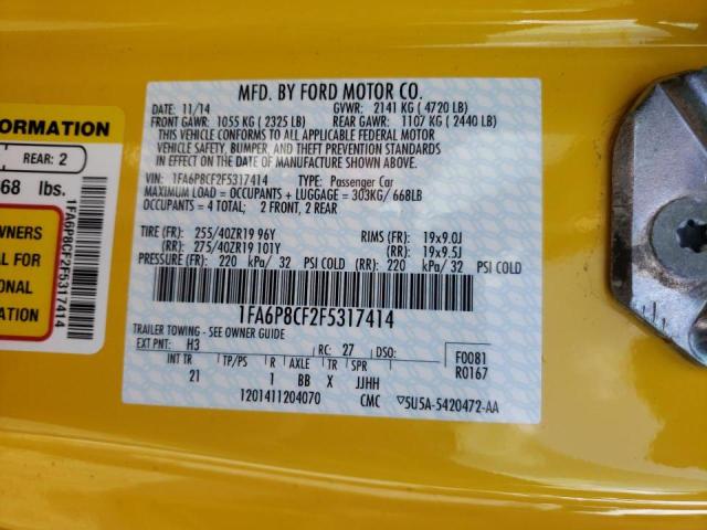 Photo 10 from auction – 2015 FORD MUSTANG GT with VIN 1FA6P8CF2F5317414