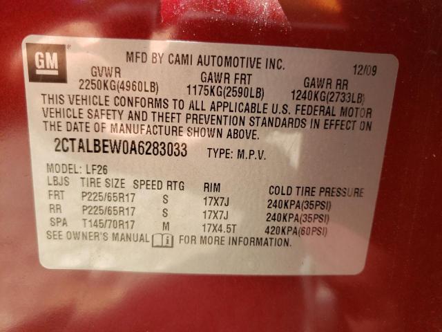 Photo 10 from auction – 2010 GMC TERRAIN SL with VIN 2CTALBEW0A6283033