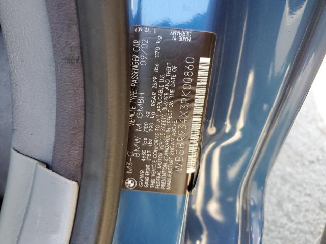 Photo 10 from auction – 2003 BMW M3 with VIN WBSBR934X3PK00860