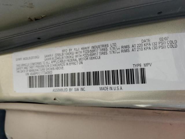Photo 10 from auction – 2007 SUBARU LEGACY OUT with VIN 4S4BP61C177340903