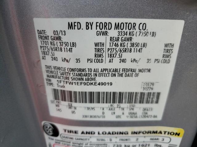 Photo 10 from auction – 2013 FORD F150 SUPER with VIN 1FTFW1EF9DKE49019