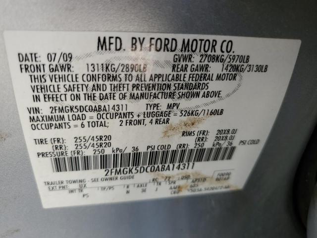 Photo 10 from auction – 2010 FORD FLEX LIMIT with VIN 2FMGK5DC0ABA14311