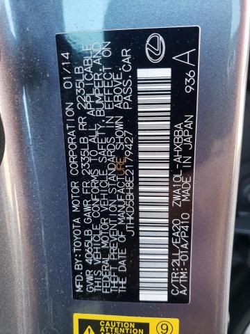 Photo 10 from auction – 2014 LEXUS CT 200 with VIN JTHKD5BH8E2179427