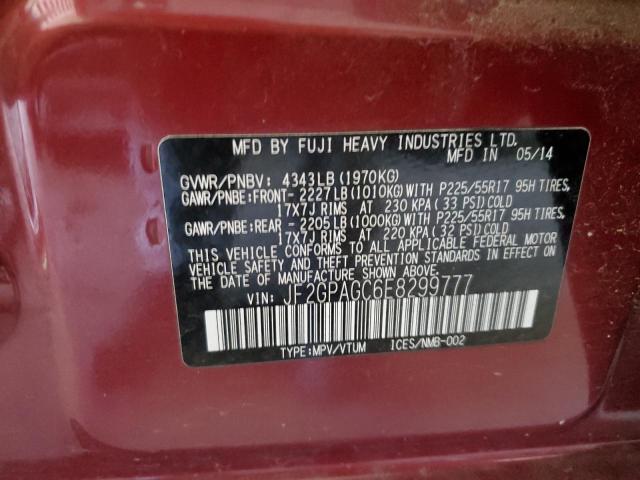 Photo 10 from auction – 2014 SUBARU XV CROSSTR with VIN JF2GPAGC6E8299777