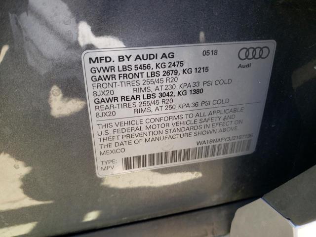 Photo 10 from auction – 2018 AUDI Q5 PREMIUM with VIN WA1BNAFY3J2187196