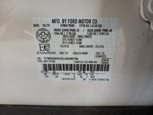 Photo 10 from auction – 2020 FORD EXPLORER P with VIN 1FM5K8HC2LGA98792