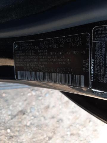 Photo 10 from auction – 2004 BMW 325 I with VIN WBAEV33424KR27175