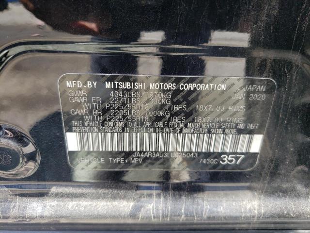 Photo 10 from auction – 2020 MITSUBISHI OUTLANDER with VIN JA4AR3AU3LU025043