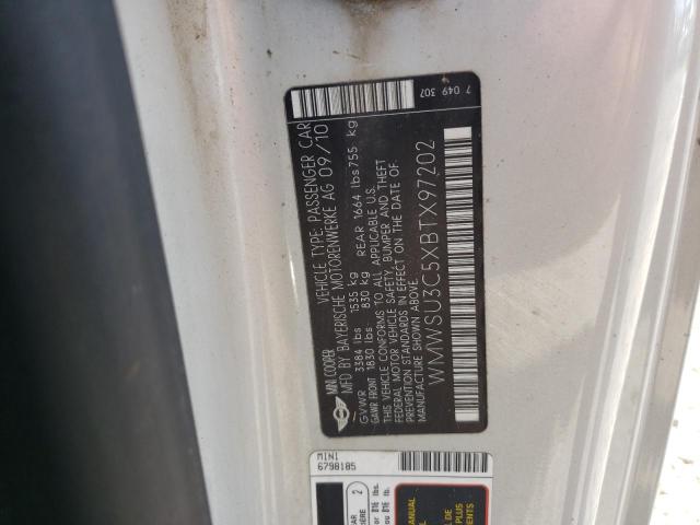 Photo 10 from auction – 2011 MINI COOPER with VIN WMWSU3C5XBTX97202