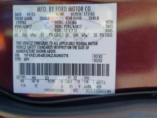 Photo 10 from auction – 2006 FORD EXPLORER E with VIN 1FMEU64E06ZA06075