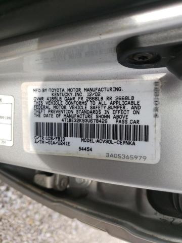 Photo 10 from auction – 2003 TOYOTA CAMRY LE with VIN 4T1BE32K93U678426
